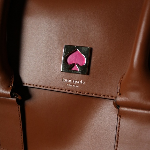 KATE SPADE New Bond Street Flo Tan Caramel Leather Satchel Shoulder Bag Purse - Picture 12 of 14